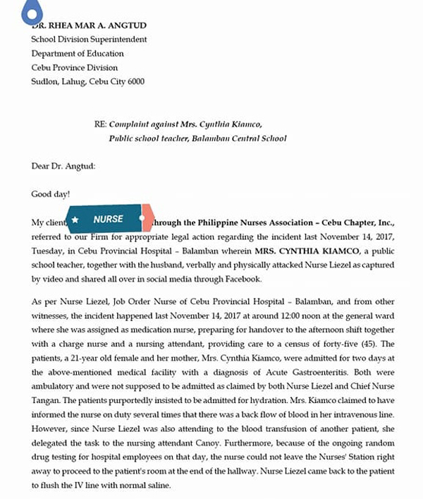 cebu nurse complaint