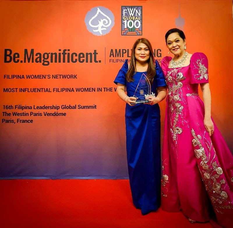Filipino Women's Network awards Dr. Nerissa Gerial as one of Most Influential Filipina Women in the World in a ceremony in Paris, France.